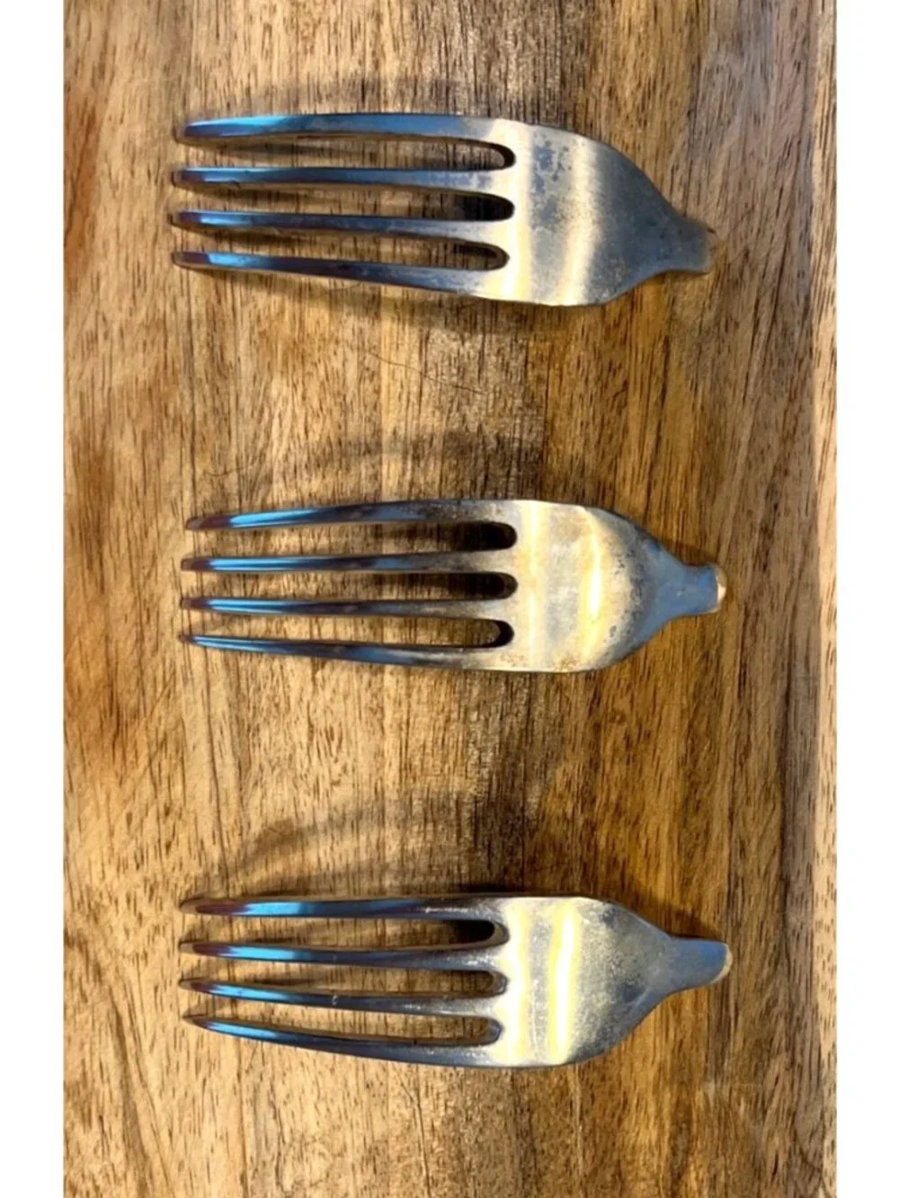 Vtg Silver Plated Fork Cheese Markers Set Of 3 Charcuterie Board